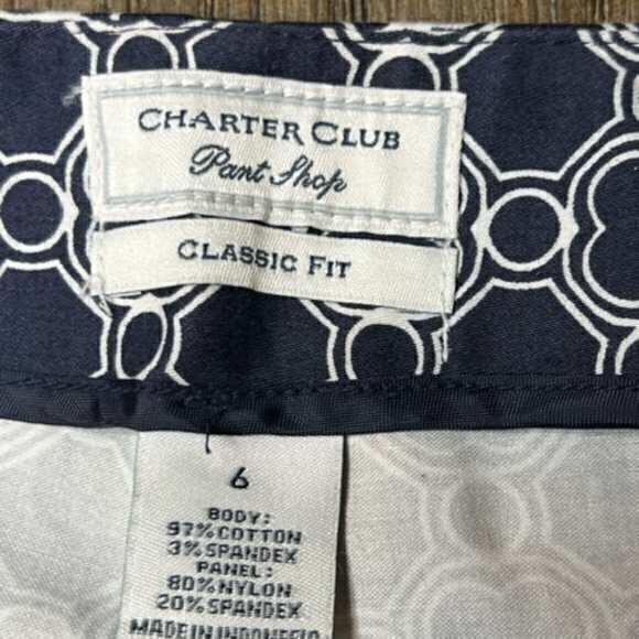 BUNDLE 3 FOR $18- Womens Pants Classic Fit Crop Blue White Straight Leg Size 6 - Picture 6 of 12